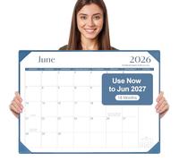 Gannyfer Calendario de escritorio grande 2024-2025 con alfombrilla de escritorio, calendario simplificado de 22 x 17 pulgadas, calendario de mesa de 18 meses de julio de 2024 a diciembre de 2025,