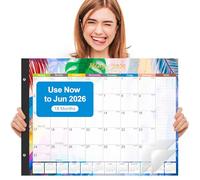 Gannyfer Calendario de escritorio grande de 2025 a 18 meses, enero de 2025 a junio de 2026, calendario de escritorio de 22 x 17 pulgadas, suministros de oficina, perfecto para planificar y organizar