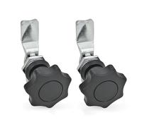 ganter Norma Elementos | Cierres con botones Element - GN 115 | pulsador con con mango de estrella, 2 unidades), negro, GN 115-SG-8