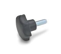 ganter Norma Elementos con mango de estrella Tornillos, 10 unidades), color negro, mate, GN 6336.4 de St de 50 de M10 - 20
