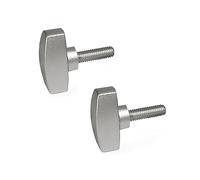 ganter Norma Elementos | de tornillo de acero inoxidable alas - GN 433 | Mango Diámetro 26 mm, fein fundido de acero inoxidable, 2 unidades), plateado, GN 433-26-M5-10-MT