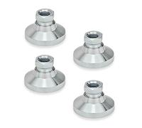 ganter Norma Elementos - Pies articulado con rosca hembra, 4 unidades, plata, GN 343.1 - 32 de M10 de OS