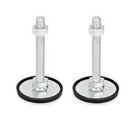 ganter Norma Elementos | Soporte - GN 40 Titano, diámetro 50 mm, Goma aufgek lipst, acero galvanizado, 2 unidades), plateado, GN 40-50-M10-80-A1-SK