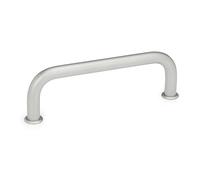 ganter Norma Elementos, tiradores - GN 425 de acero inoxidable, diámetro: 16 mm, acero inoxidable, mate narguile, 1 pieza, plateado, GN 425-NI-16-160-GS