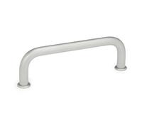 ganter Norma Elementos, tiradores - GN 425 de acero inoxidable, diámetro: 16 mm, acero inoxidable, mate narguile, 1 pieza, plateado, GN 425-NI-16-200-GS