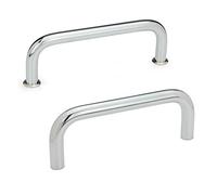 ganter Norma Elementos | Tiradores - GN 425, diámetro: 8 mm, acero cromado, 2 unidades), plateado, GN 425-8-100-CR