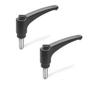 Ganter Normelemente 2 palancas de sujeción de plástico, tornillo de acero | GN 603-78-M8-20-DSG | Rosca M8 x 20