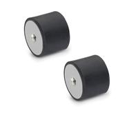 Ganter Normelemente 451-10-10-M4-EE-55 Topes de goma GN 451 | 2 unidades, Negro, d1: 10 h1: 10 d2: M4