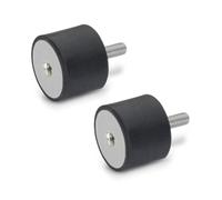 Ganter Normelemente 451-10-10-M4-ES-55 Topes de goma GN 451 | 2 unidades, Negro, d1: 10 h1: 10 d2: M4x10