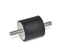 Ganter Normelemente 451-30-30-M8-SS-55 Tope de goma GN 451 | 1 pieza, Negro, d1: 30 h1: 30 d2: M8x20