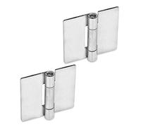 Ganter Normelemente, Bisagras de acero inoxidable, 2 unidades, color plateado, plateado, GN 136-NI-60-60-A