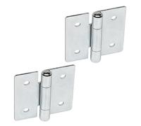 Ganter Normelemente | Bisagras de chapa - GN 136-ST-50-50-B | Acero galvanizado, azul pasivado | Pasador de acero inoxidable | 2 piezas