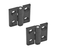 Ganter Normelemente GN 237-ZD-30-30-A-SW 237-ZD-30-30-A-SW - Bisagras (2 unidades, 30 mm, 30 mm, 30 mm), color negro