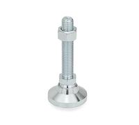 Ganter Normelemente GN 343.2-50-M10-50-OS 2-50-M10-50-OS-Pies articulados con husillo de Ajuste, Galvanizado Azul Pasivado, Gewinde d2: M10 x 50mm