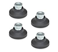 Ganter Normelemente GN 343.3-40-M10-A - Juego de 4 patas de unión con casquillo roscado, color negro, Gewinde d2: M10