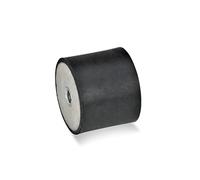 Ganter Normelemente GN 351-25-20-M6-EE-55 Amortiguador de goma, negro, Gewinde: M6 Durchmesser: 25mm, Set de 10 Piezas