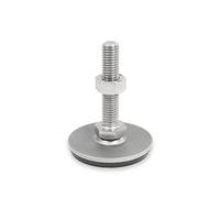 Ganter Normelemente GN 41-40-M10-80-D3-SK 41-40-M10-80-D3-SK-Patas Ajustables de Acero Inoxidable vulcanizadas, Plata, Gewinde d2: M10X80
