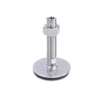 Ganter Normelemente GN 41-40-M16-75-D3-UK 41-40-M16-75-D3-UK-Patas Ajustables de Acero Inoxidable | Goma Vulcanizada, Plata, Gewinde d2: M16X75