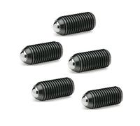 Ganter Normelemente GN 615.3-M8-K 3-M8-K-Llave de vaso hexagonal de presión con resorte, negro, Gewinde d1: M8, juego de 5 piezas
