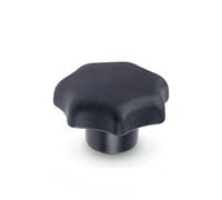 Ganter Normelemente | Mango de estrella | negro | DIN 6336-KT-25-M5-K | plastico