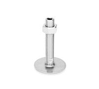 Ganter Normelemente | Patas de ajuste de acero inoxidable - GN 41-80-M24-100-D0-UK| diámetro del pie 80 mm