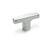 Ganter Normelemente Tirador para muebles, armario y cajón en forma de T, aluminio, en blanco, GN 563.2-80-M10-BL, rosca M10