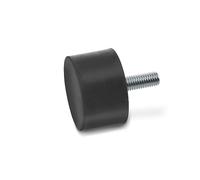 Ganter Normelemente | Topes de tope - GN 352-30-30-30-M8-S-55 | Con tornillo | caucho natural | 10 unidades, negro