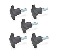 Ganter Normelemente Tornillos de mango cruzado, mango termoplástico (PA) con tornillo de acero galvanizado, DIN 6335.4-ST-32-M6-16, rosca M6 x 16, 5 unidades