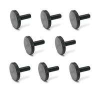 Ganter Normelemente Tornillos moleteados planos | tornillos moleteados (forma baja) | DIN 653-M4-10 | 8 unidades | acero bruñido | Rosca: M4 x 10