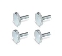 Ganter Normelemente Tornillos moleteados planos | tornillos moleteados (forma baja) | DIN 653-M5-25-ZB | 4 unidades | acero galvanizado | Rosca: M5 x 25