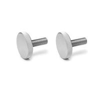 Ganter Normelemente Tornillos moleteados planos | tornillos moleteados (forma baja) | DIN 653-M6-20-NI | 2 unidades | acero inoxidable | Rosca: M6 x 20