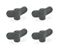 Ganter Normelemente Tuerca de mariposa GN 634-40-M5-E-DSG | 4 unidades | Mango de mariposa | plástico negro | rosca M5