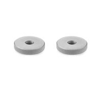 Ganter Normelemente Tuercas moleteadas planas | Tuercas moleteadas (forma baja) | DIN 467-M12-NI | 2 unidades | acero inoxidable mate | Rosca: M12