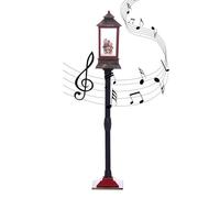 GAOCUNBING Farola navideña de 148 cm con luz LED automática con música y Nieve, para Exteriores, jardín, Patio, Escena Interior con Nieve simulada D,148cm