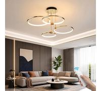 GaoHX Plafón LED Techo Regulable, Lámpara de Techo de Anillos Dorados para Salón y Dormitorio, Lámpara Redonda de Aluminio Moderno, Luz Techo CCT 3000K-6500K para Pasillo Cocina Oficina(4 Ring)