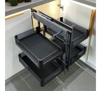GAOJYLF Organizador de gabinete extraíble para Cocina de Esquina con Cierre Suave y 4 cestas de Almacenamiento, Cesta extraíble de Esquina Universal Izquierda y Derecha 900