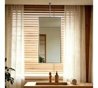 Gaommini Espejo Colgante montado en el Techo, Espejo Rectangular Grande para Maquillaje de tocador de baño, Espejo de Pared con Marco de Metal - Pluma de Espejo Personalizable/Plata(40cmx60cm)