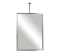 Gaommini Espejo de Maquillaje Flotante para tocador, Espejo Rectangular montado en el Techo, Espejo de Barra Colgante para baño con Marco de Metal Plateado, Espejo de Vidrio Decorativo
