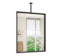 Gaommini Espejo de Pared Rectangular con Marco de Metal, Espejo de Barra Colgante montado en el Techo para el hogar o el Hotel, baño, tocador, Espejo de Maquillaje(A,40cmx60cm)
