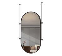 Gaommini Espejo Flotante para Colgar en el Techo con Marco de Metal Espejos de Maquillaje de tocador HD Espejos Decorativos Modernos Espejos de baño montados en el Techo Negros