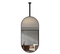 Gaommini Espejo Flotante para Colgar en el Techo con Marco de Metal Espejos de Maquillaje de tocador HD Espejos Decorativos Modernos Espejos de baño montados en el Techo Negros