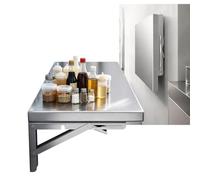 Gaommini Estantería Plegable con Soportes de Alta Resistencia - Mesa abatible para Montar en la Pared, estación de Trabajo de Acero Inoxidable, mesas de Cocina y Comedor(L50xW30cm/L20xW12in)