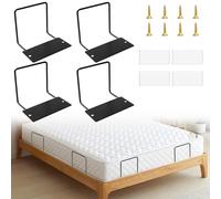 GAOUTO 4 soportes para colchones contra deslizamientos: soporte para colchón para marco de cama con cinta adhesiva de doble cara y tornillos, soporte para colchones, barra antideslizante para marco de