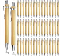 GAOUTO 40 PCS Bolígrafo de bambú personalizado, bolígrafo retráctil, pluma ligera y ecológica, perfecto para la escuela y la oficina, tinta