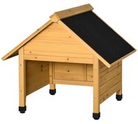 Garaje de madera Outsunny para cortacéspedes robot, cobertizo para robots cortacésped, color amarillo
