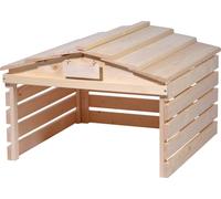 Garaje para cortacésped robótico Dobar con techo desmontable, refugio para Automower, 78,5 x 74 x 52,5 cm, pino, color natural
