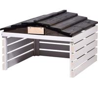 Garaje para cortacésped robótico doble, con techo desmontable, refugio para Automower, 78,5 x 74 x 52,5 cm, blanco/