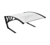 Garaje para Robot Cortacésped 78 x 103 x 45,5 cm Caseta para Robots Cortacésped Cubierta Techo Protección contra la Lluvia el Granizo y los Rayos UV Negro y Transparente