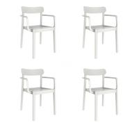 Garbar Elba Set 4 Silla Con Brazos Interior, Exterior Blanco