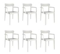 Garbar Elba Set 6 Silla Con Brazos Interior, Exterior Blanco